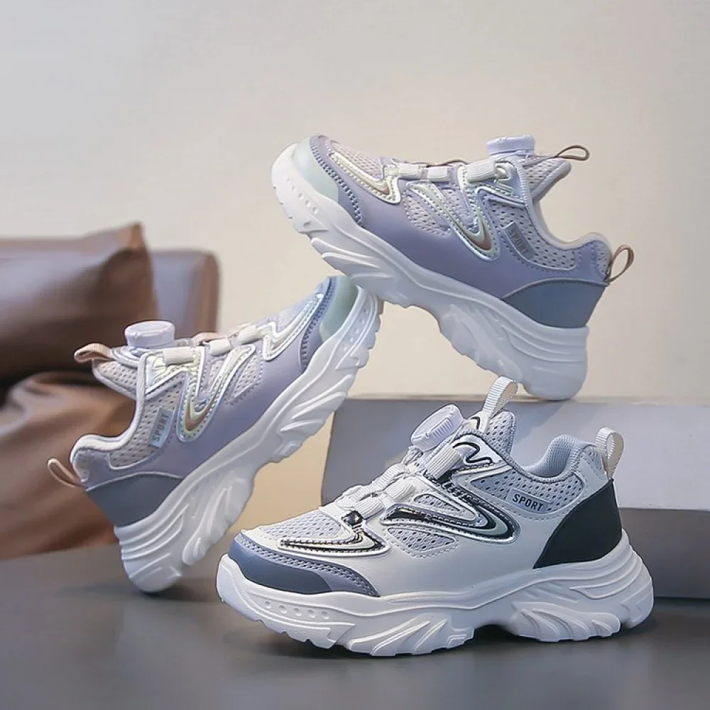 أحذية رياضية من الجلد الصناعي للأطفال موديل 2026، أحذية جري عصرية للمراهقين والأطفال، شبكية وقابلة للتنفس للأولاد والبنات أحذية رياضية من الجلد الصناعي للأطفال موديل 2026، أحذية جري عصرية للمراهقين والأطفال، شبكية وقابلة للتنفس للأولاد والبنات
