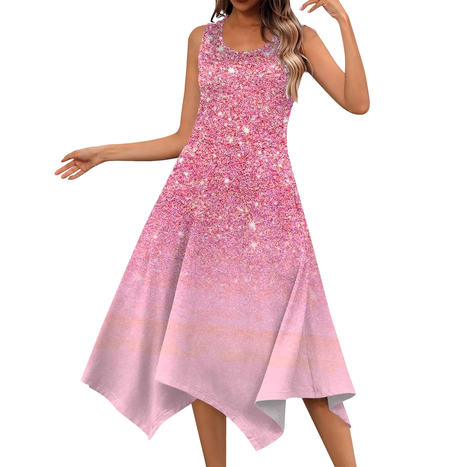 Dresses For Women Fashionable Casual Print Mid-Calf Summer Dress Women 2024 O-Neck Sleeveless Frocks Dising Girls Women Vestido
Dresses For Women Fashionable Casual Print Mid-Calf Summer Dress Women 2024 O-Neck Sleeveless Frocks Dising Girls Women Vestido