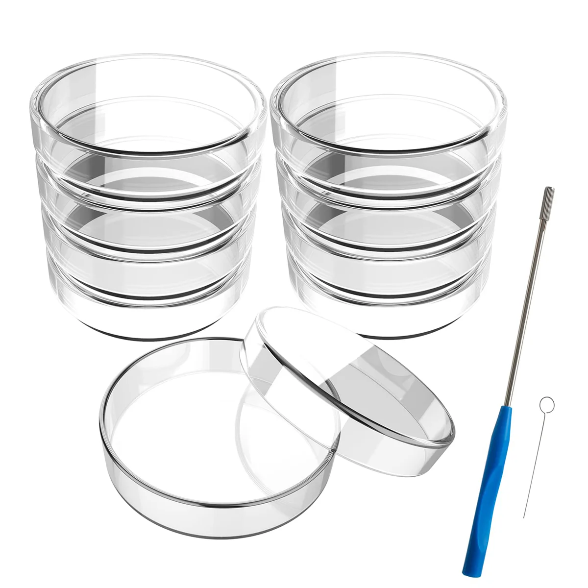 100 mm Glass Dishes, 10 Pcs Autoclavable Lab Plates with A Inoculation Loop, Autoclavable and Reusable
100 mm Glass Dishes, 10 Pcs Autoclavable Lab Plates with A Inoculation Loop, Autoclavable and Reusable