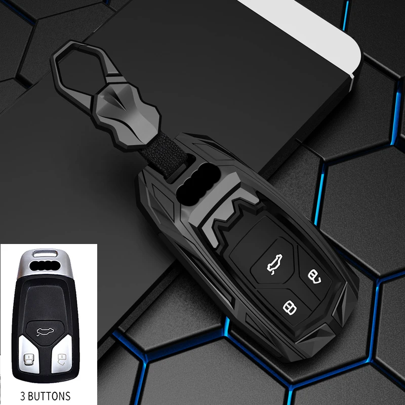 

Zinc Alloy Car Remote Key Case Cover Shell Fob For Audi A4 B9 A5 A6 8S 8W Q5 Q7 4M S4 S5 S7 TT TTS TFSI RS Protector Keychain