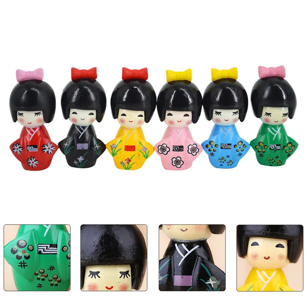 

Miniature Girls Kids Flower Ornaments Dolls Japanese Mini Figurine Traditional Asian Flower Ornaments Oriental Figurine