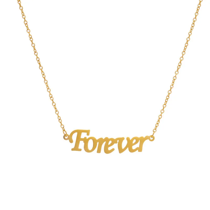 10pcs Forever Love Stainless Necklace Forever Letter 18k Plated Link Chain Jewelry Gift for Engagement
10pcs Forever Love Stainless Necklace Forever Letter 18k Plated Link Chain Jewelry Gift for Engagement