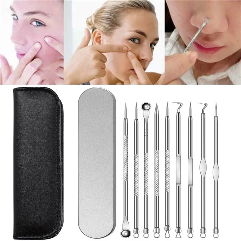 9Pcs/set Stainless Acne Needle Blackhead And Pimple Remover Face Care Comedone Extractor Point Clean Black Head Remover Tool
9Pcs/set Stainless Acne Needle Blackhead And Pimple Remover Face Care Comedone Extractor Point Clean Black Head Remover Tool