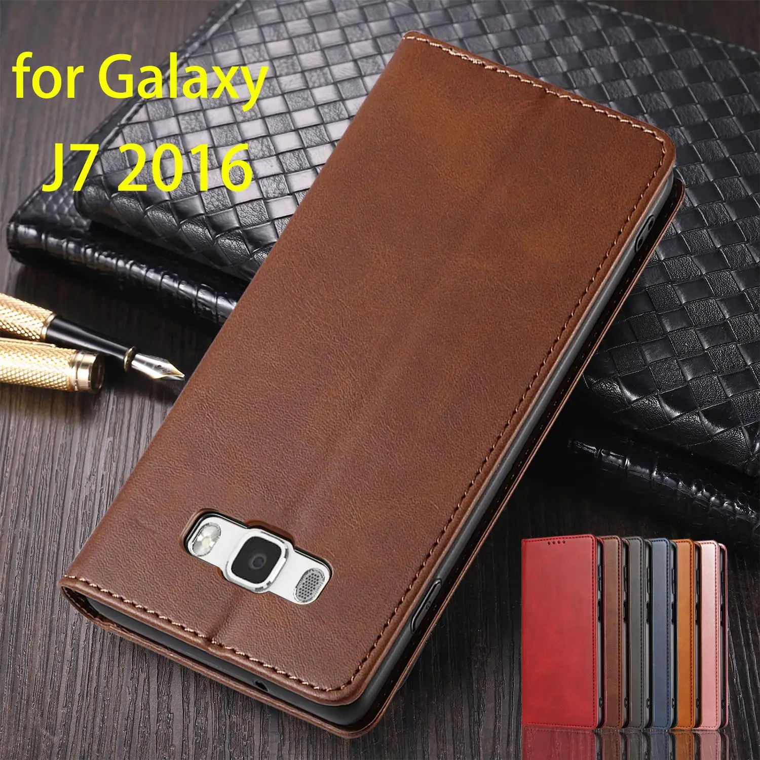 

Магнитный Привлекательный Кожаный чехол для Samsung Galaxy J7 2016 J710F, флип-чехол с держателем для карт, кобура, бумажник, чехлы, Coque