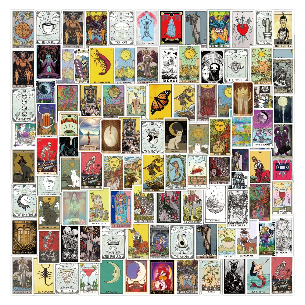 100PCS Cartoon Personality Tarot Cards Graffiti Stickers Decoration Laptop Guitar Cupboard Kid Toy Thin Waterproof Stickers
100PCS Cartoon Personality Tarot Cards Graffiti Stickers Decoration Laptop Guitar Cupboard Kid Toy Thin Waterproof Stickers