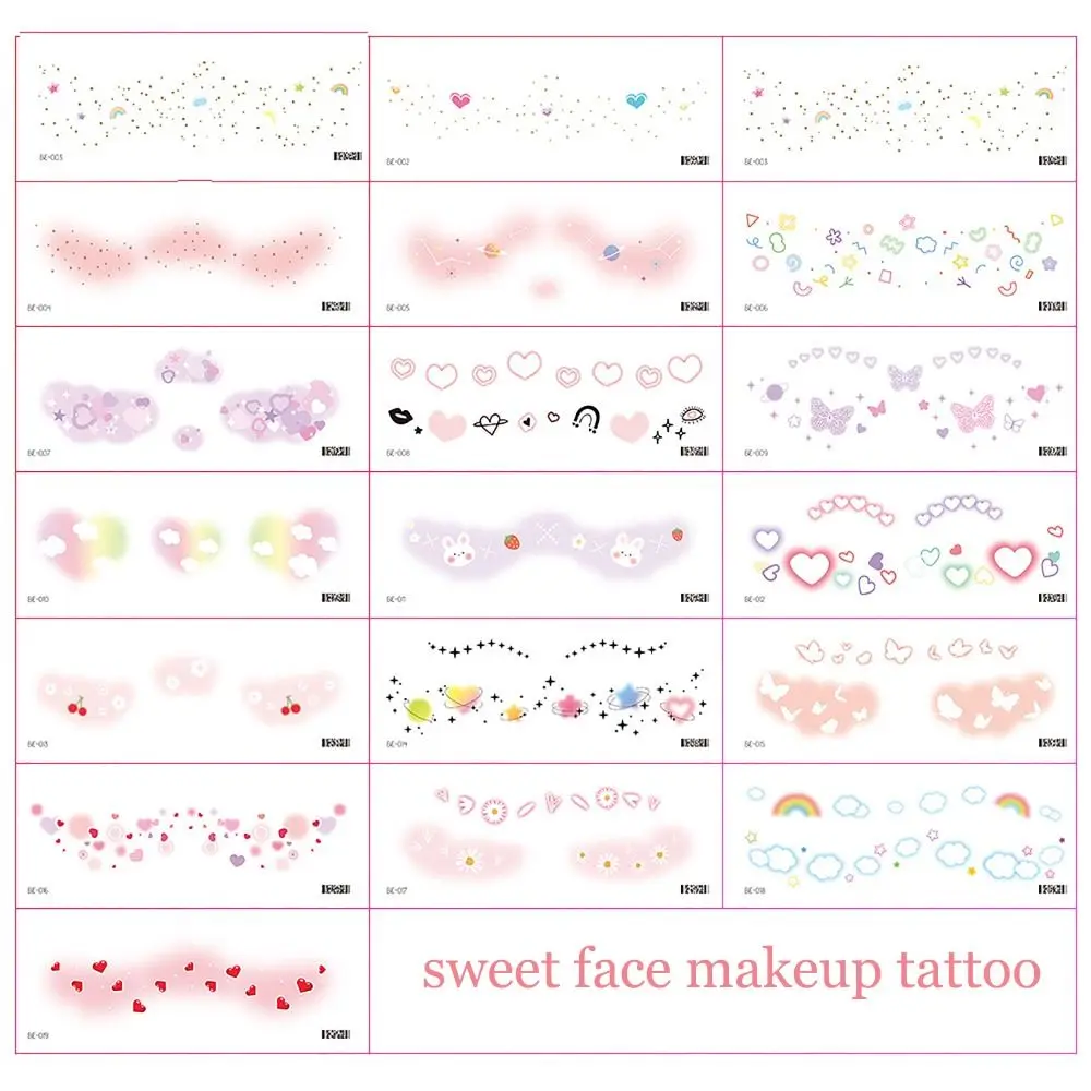 

Temporary Tattoos Face Tattoo Sweet Natural Looking Face Decal Makeup Face Stickers Waterproof Tattoo Sticker Women