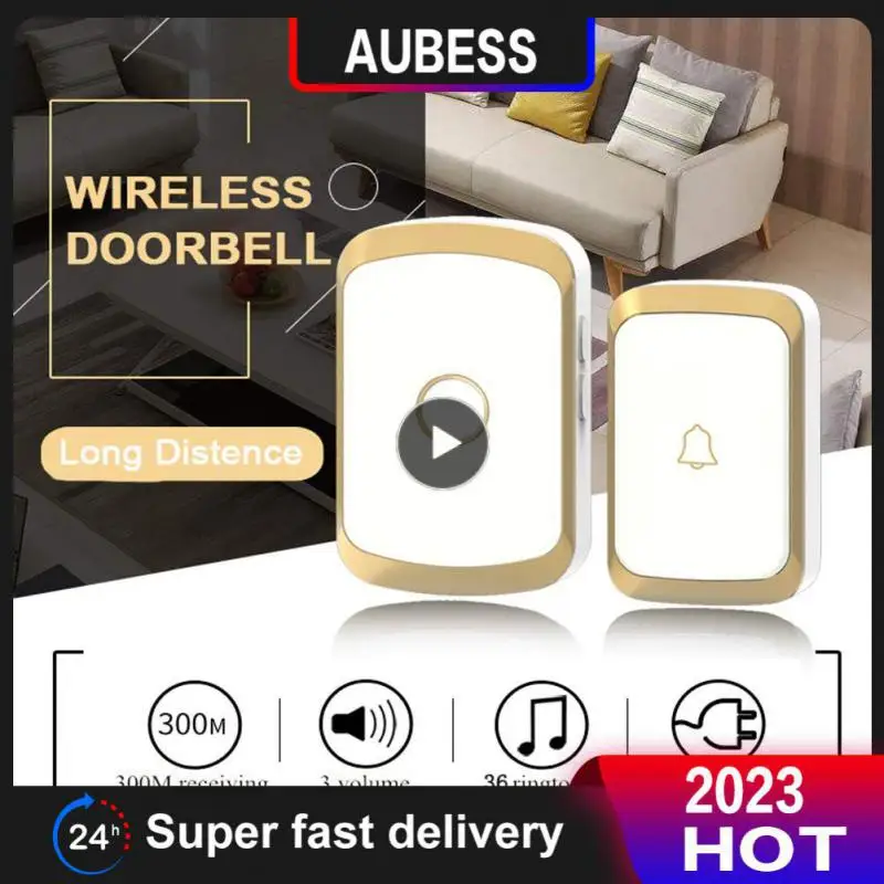 1PCS Wireless Doorbell 36 Chimes Door Ring 100-240V 300M Range IP44 Waterproof EU UK US Plug Receiver Door Bell
1PCS Wireless Doorbell 36 Chimes Door Ring 100-240V 300M Range IP44 Waterproof EU UK US Plug Receiver Door Bell