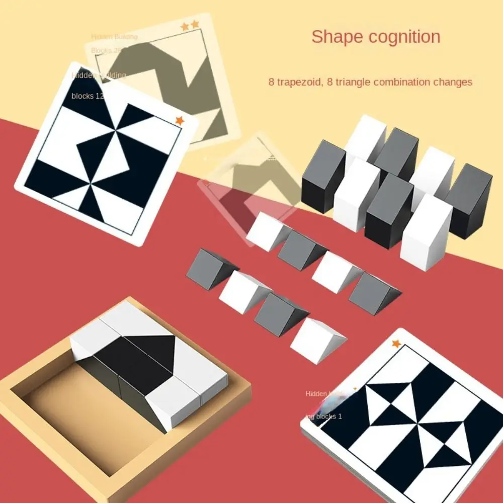 

Montessori Geometric Shape Puzzles Logic Games Wooden Educational 3D Jigsaw Puzzle Creative 3D Building Blocks Kids Toy