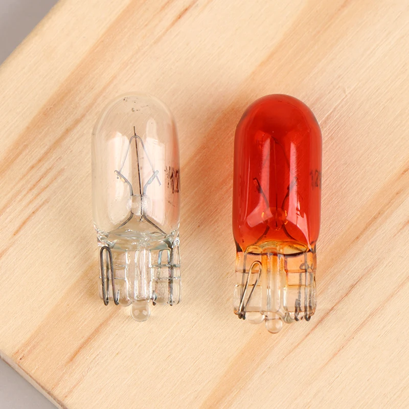 

10Pcs 2.5*1.0cm T10 W5W Clear Signal Lamp Glass 12V 5W W2.1x9.5D Single Filament Car Bulb Auto Signal Light Car Accessories