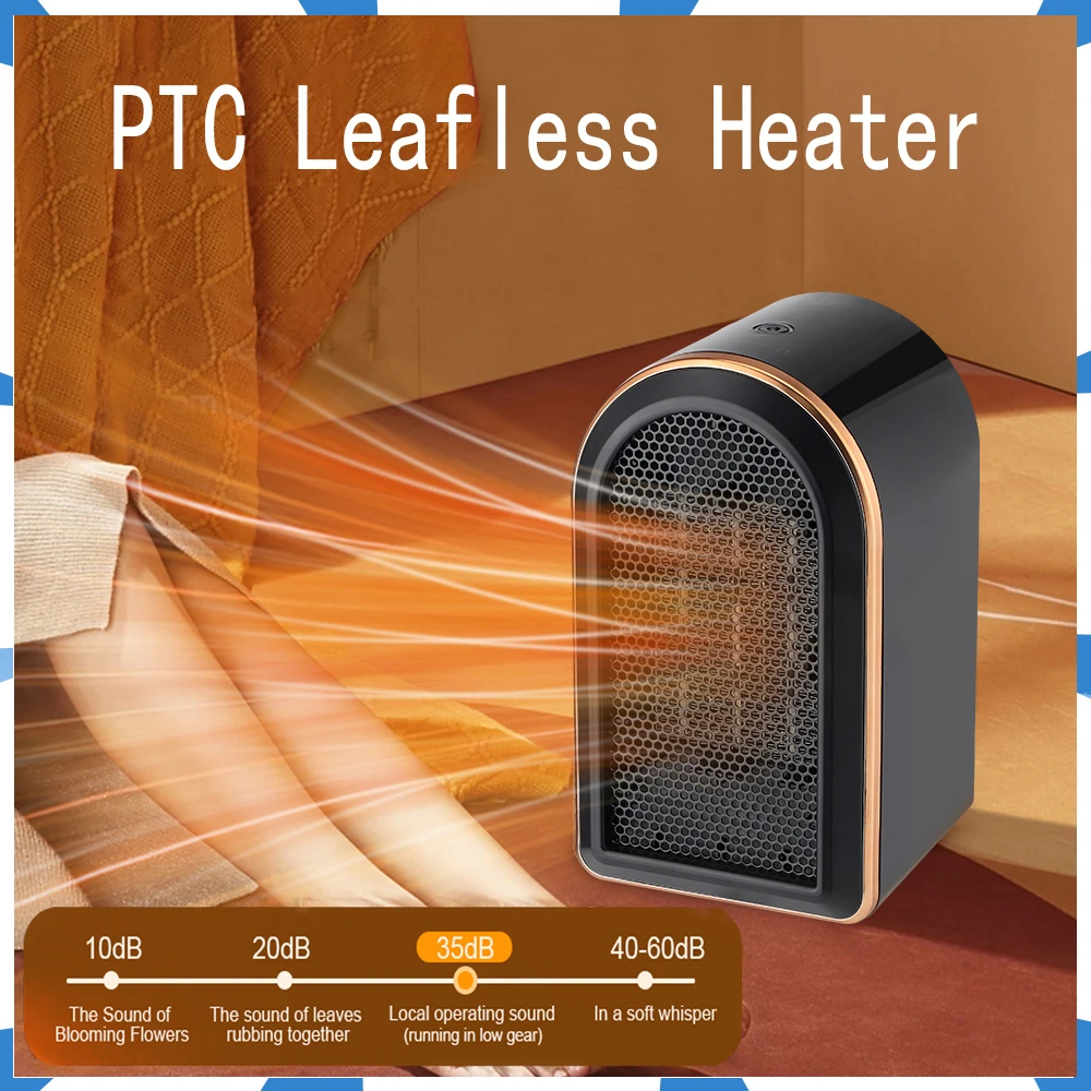 PTC Leafless Heater Desktop Hot Air Blower Keep Warm Quick Heat Light Sound Two Gears Suitable for Many Occasions
PTC Leafless Heater Desktop Hot Air Blower Keep Warm Quick Heat Light Sound Two Gears Suitable for Many Occasions