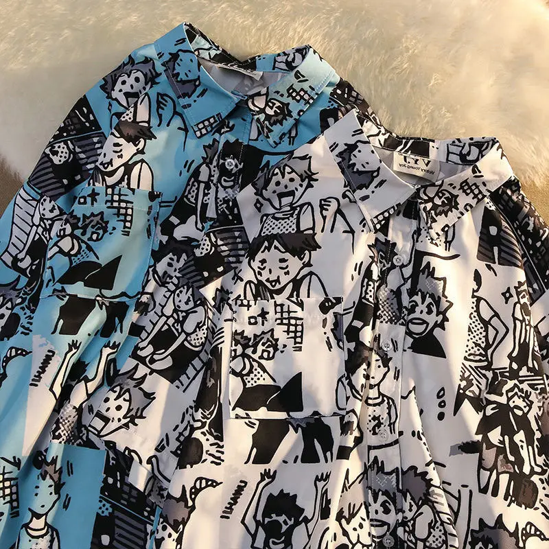 Japanese Cartoon Animation Full Print Short-sleeved Shirts for Men and Women Summer Niche Fun Korean Style Student Couple Shirts
Japanese Cartoon Animation Full Print Short-sleeved Shirts for Men and Women Summer Niche Fun Korean Style Student Couple Shirts