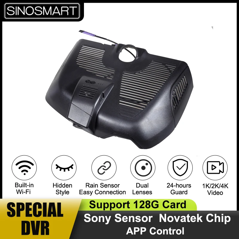 

SINOSMART Novatek 1080P Special HD Dash Cam Wi-Fi DVR Camera for Mercedes S Class Deluxe Top Line 2021 APP Control SONY IMX307