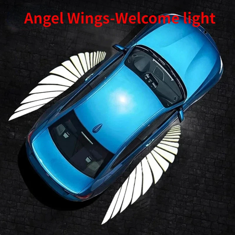 

2PCS Car Angel Wings Welcome Light LED Light Rearview Mirror Welcome Light Angel Wings Carpet Projection
