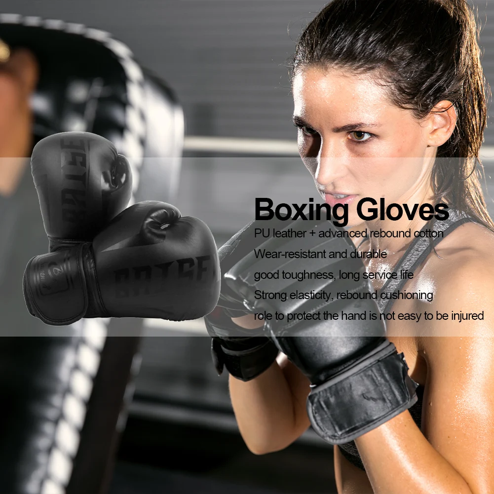 

PU Kickboxing Protective Gloves Wearable Training Sparring Gloves Tear Resistant Breathable One Time Forming for Sports Supplies