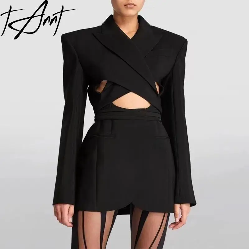 Tannt Women Blazer Irregular Long Sleeves Hollow Out Women Blazers And Jackets Asymmetry Black Chic And Elegant Woman Jacket
Tannt Women Blazer Irregular Long Sleeves Hollow Out Women Blazers And Jackets Asymmetry Black Chic And Elegant Woman Jacket