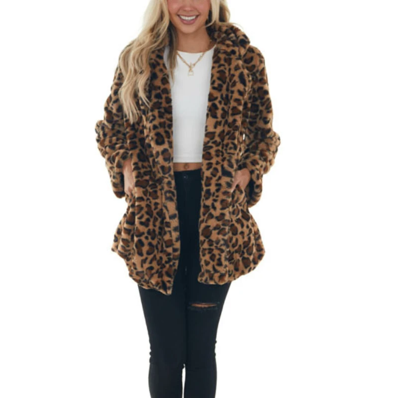 Women Fashion Temperament Imitation Parka Coat Loose Plush Women Outerwear Autumn Winter Leopard Mid Length Jacket Fur Coats
Women Fashion Temperament Imitation Parka Coat Loose Plush Women Outerwear Autumn Winter Leopard Mid Length Jacket Fur Coats