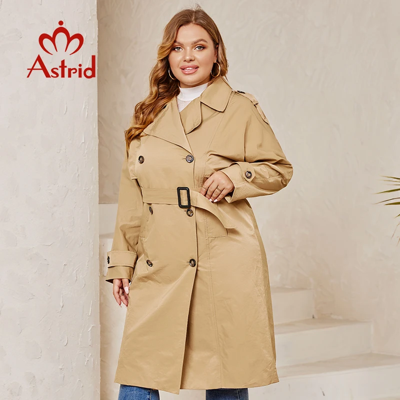 

Astrid New Spring Autumn Trench Coat long Fashion Windproof Plus size Outwear Double-breasted Windbreaker Female Clothing 7246