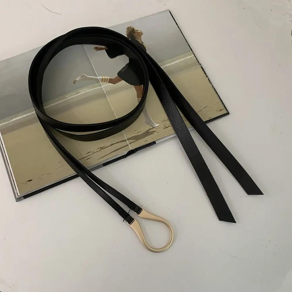 Thin Simple Sweater Women Coat Dress Knotted Waist Strap U-Shape Buckle PU Leather Belt Waistband 
Thin Simple Sweater Women Coat Dress Knotted Waist Strap U-Shape Buckle PU Leather Belt Waistband