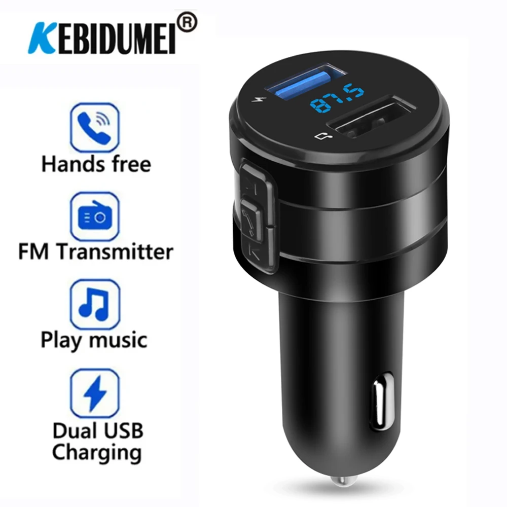 

Car Charger FM Transmitter Bluetooth 4.2 Car MP3 Player 3.1A Dual USB Ports Modulator Handsfree Kit Cigarette Lighter Adapter
