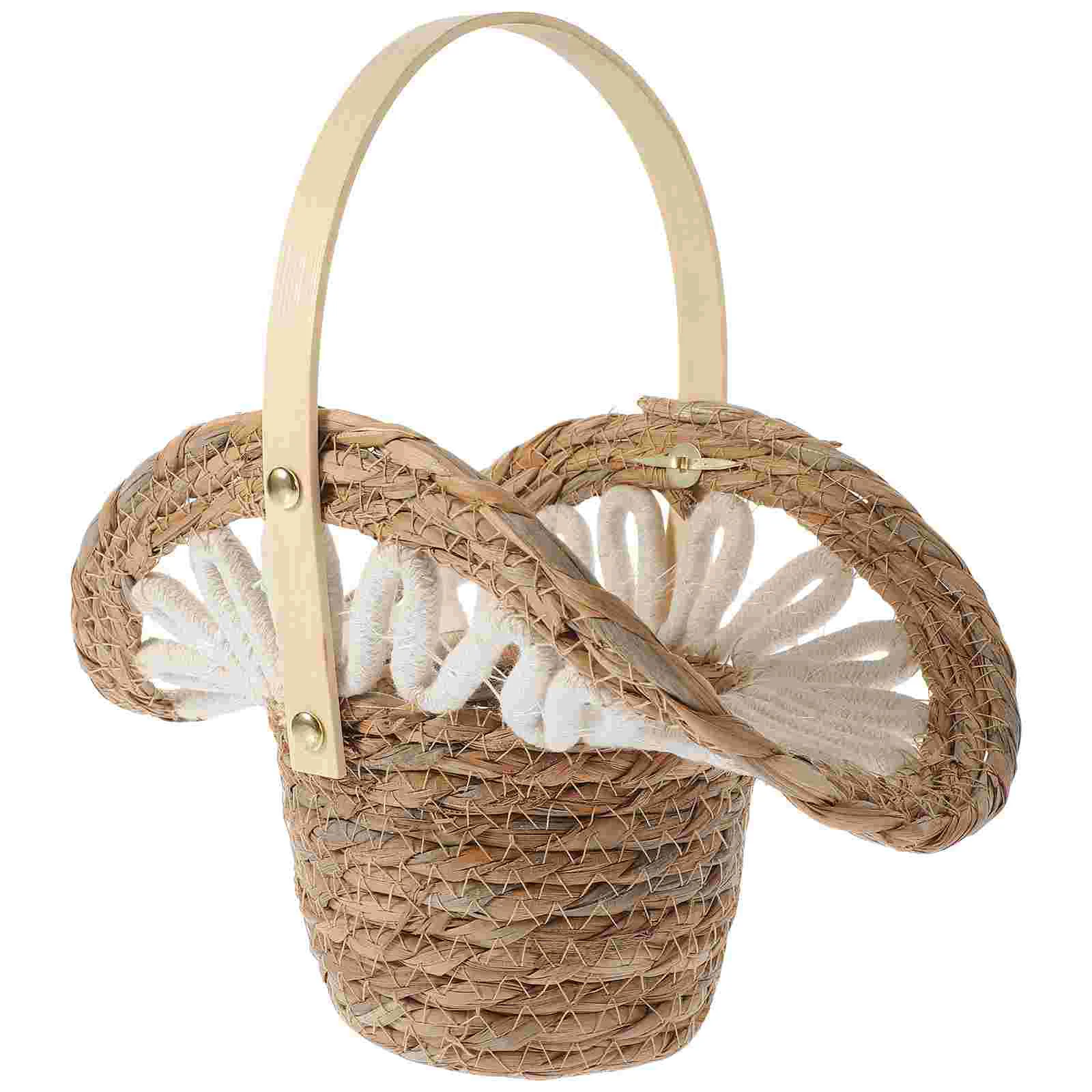 Flower Basket with Handle Artificial Flower Basket Rustic Style Hat Shaped Woven Basket 
Flower Basket with Handle Artificial Flower Basket Rustic Style Hat Shaped Woven Basket