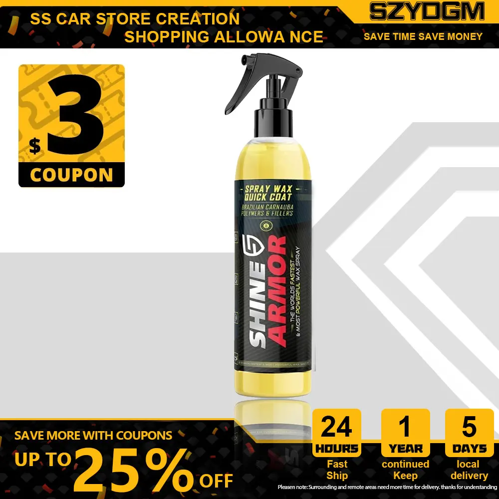 Shine Armor Car Wax with Carnauba Wax - Liquid Spray Wax for Car - Hybrid Hydrophobic Car Polishing Spray Car Sealant
Shine Armor Car Wax with Carnauba Wax - Liquid Spray Wax for Car - Hybrid Hydrophobic Car Polishing Spray Car Sealant