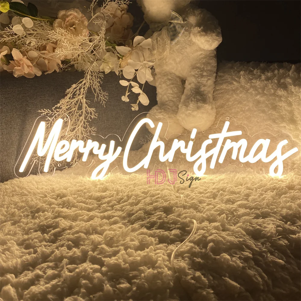 

Неоновая светодиодная вывеска «Merry Christmas», украшение для спальни, неоновые вывески с USB, для детской комнаты, для рождественской вечеринки, домашний Настенный декор, неоновая лампа