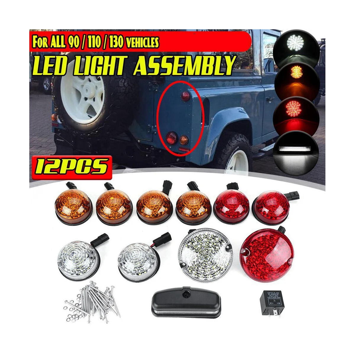 12Pcs Car Front Rear Signal Indicator Lamp Stop Fog Reversing License Plate Light for 90 110 130 A
12Pcs Car Front Rear Signal Indicator Lamp Stop Fog Reversing License Plate Light for 90 110 130 A
