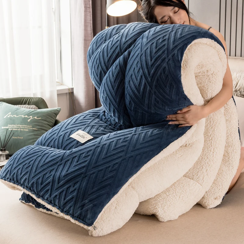 Twin Queen Full King Size Thicken Warm patchwork Quilt Duvet home Luxury Lamb wool Autumn Winter Blanket Bedding Comforter
Twin Queen Full King Size Thicken Warm patchwork Quilt Duvet home Luxury Lamb wool Autumn Winter Blanket Bedding Comforter