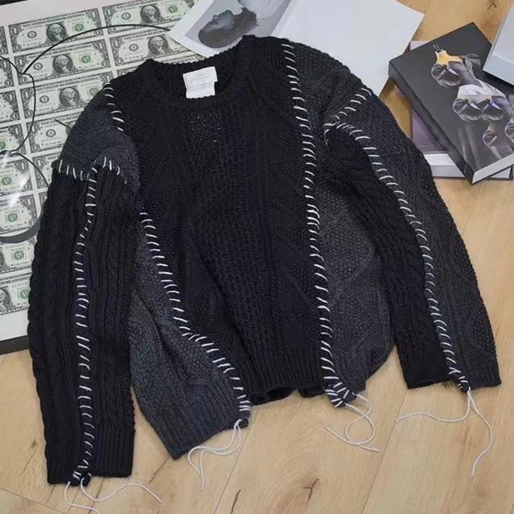 NIGO Men's Fall And Winter Wool Blend Long Sleeve Loose Round Neck Patchwork SweaterNgvp #nigo7118
NIGO Men's Fall And Winter Wool Blend Long Sleeve Loose Round Neck Patchwork SweaterNgvp #nigo7118
