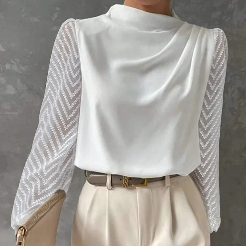 Elegant Stitch Wave Print Women Pullovers Commute Women One Piece Half Collar Shirts and Blouses 2024 Long Sleeve Chiffon Blusa
Elegant Stitch Wave Print Women Pullovers Commute Women One Piece Half Collar Shirts and Blouses 2024 Long Sleeve Chiffon Blusa