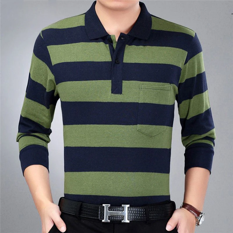 Spring Autumn Stripe Casual Fashion Polo Shirts Men Long Sleeve Loose Casual Tops All Match Pullover Korean Tees Male Clothes
Spring Autumn Stripe Casual Fashion Polo Shirts Men Long Sleeve Loose Casual Tops All Match Pullover Korean Tees Male Clothes
