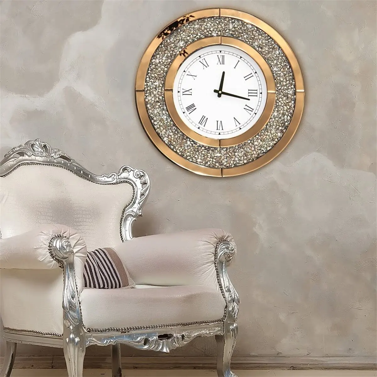 Home Decor Crushed Diamond Digital Accent Round Mirrored Wall Clocks For Living Room Bedroom
Home Decor Crushed Diamond Digital Accent Round Mirrored Wall Clocks For Living Room Bedroom