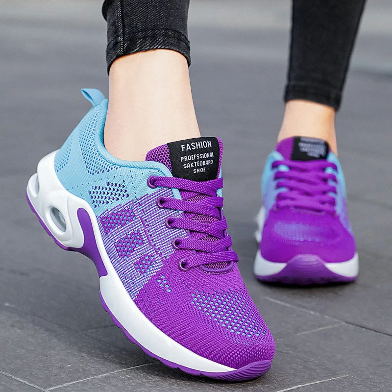 

2024 new women's vulcanized shoes thick-soled casual sports mesh breathable running thick-soled summer sports tennis shoes