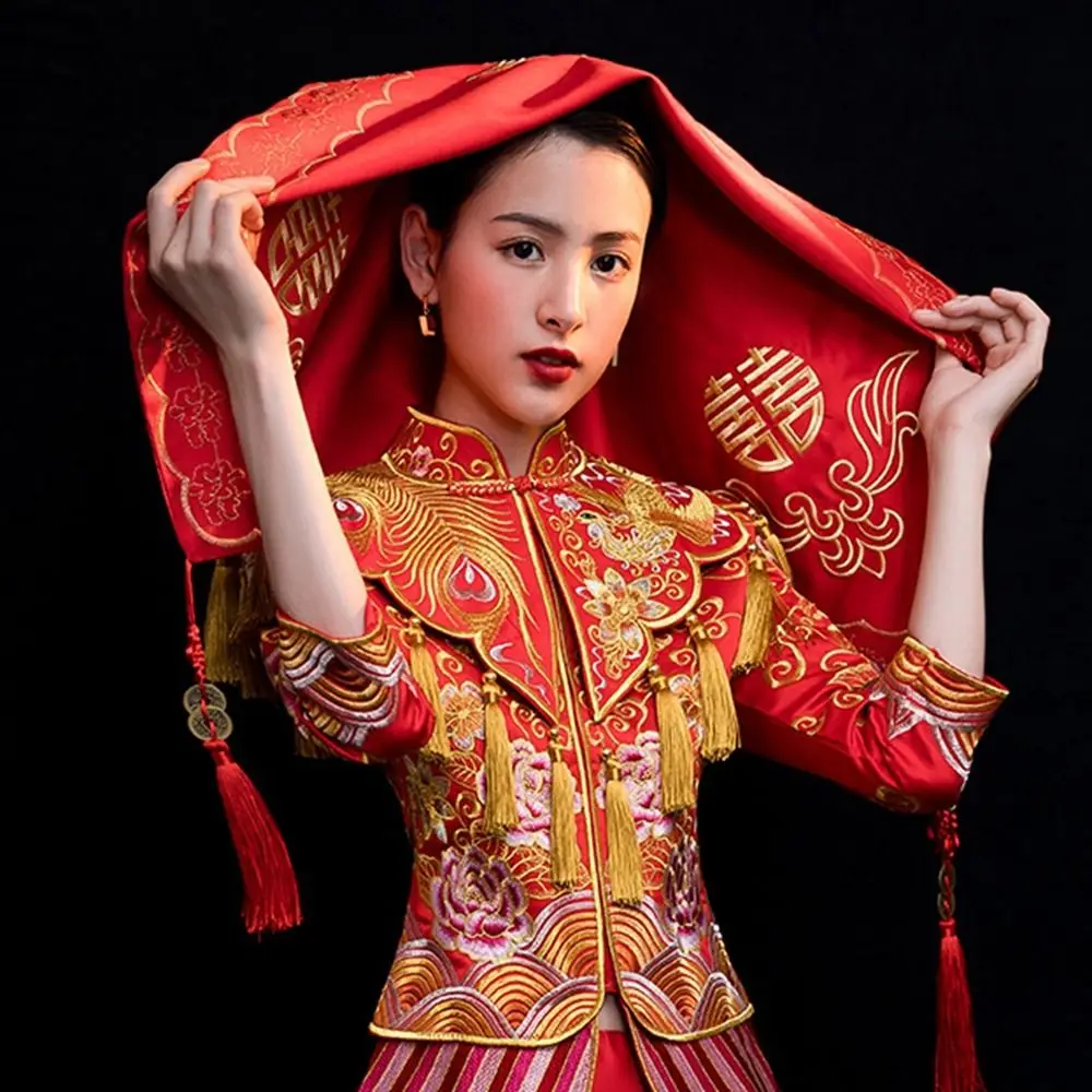 Red Veil Ancient Phoenix Wedding Head Covers Scarf Embroidered Chinese Wedding Headwear Bridal Headwear Bride Veil Lace Veils
Red Veil Ancient Phoenix Wedding Head Covers Scarf Embroidered Chinese Wedding Headwear Bridal Headwear Bride Veil Lace Veils