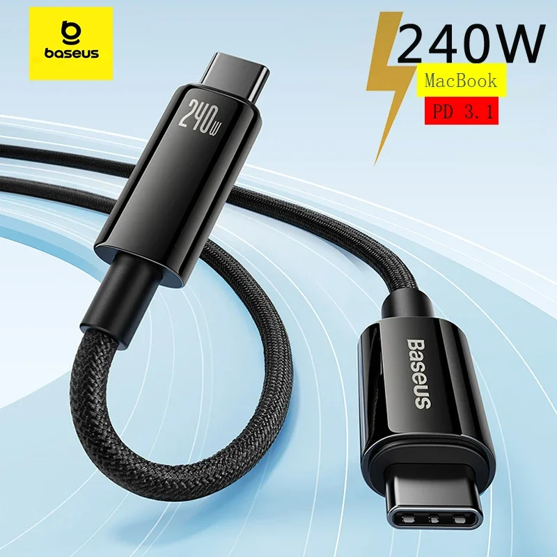 Baseus-USB Type C Cable for iPhone 15, PD 3.1, Supercharge for Realme Samsung S23 5A Fast Charger for Macbook PC, 240W
Baseus-USB Type C Cable for iPhone 15, PD 3.1, Supercharge for Realme Samsung S23 5A Fast Charger for Macbook PC, 240W