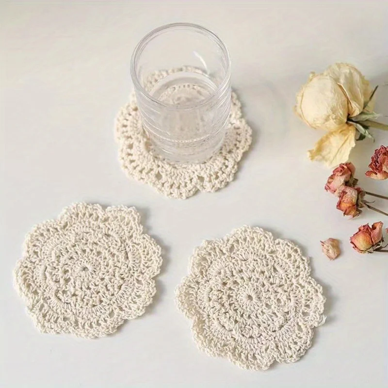 Hand-Woven Heat-Resistant Coasters - 4-Piece Table Mat Set 1 S5aa3d186ee75464bb3b3979b7231f0482