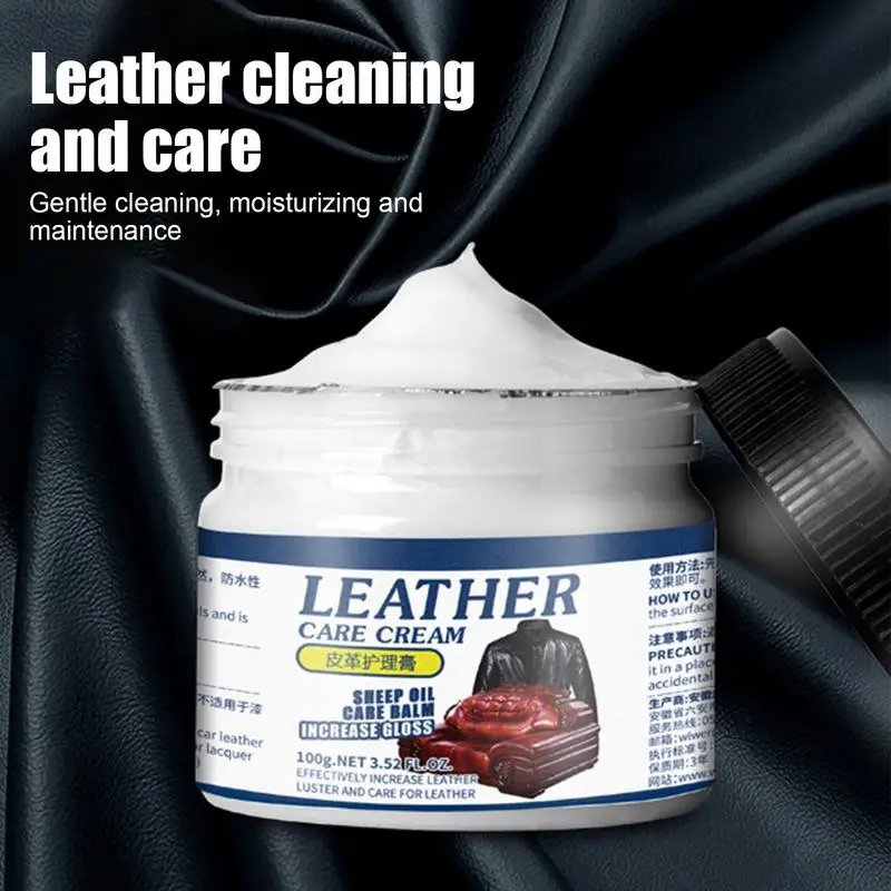 

100g Leather Care Cream Deep Nourishing and Refurbish Coating for Couches Car Seats Purses Shoes Prevent Fading and Cracking