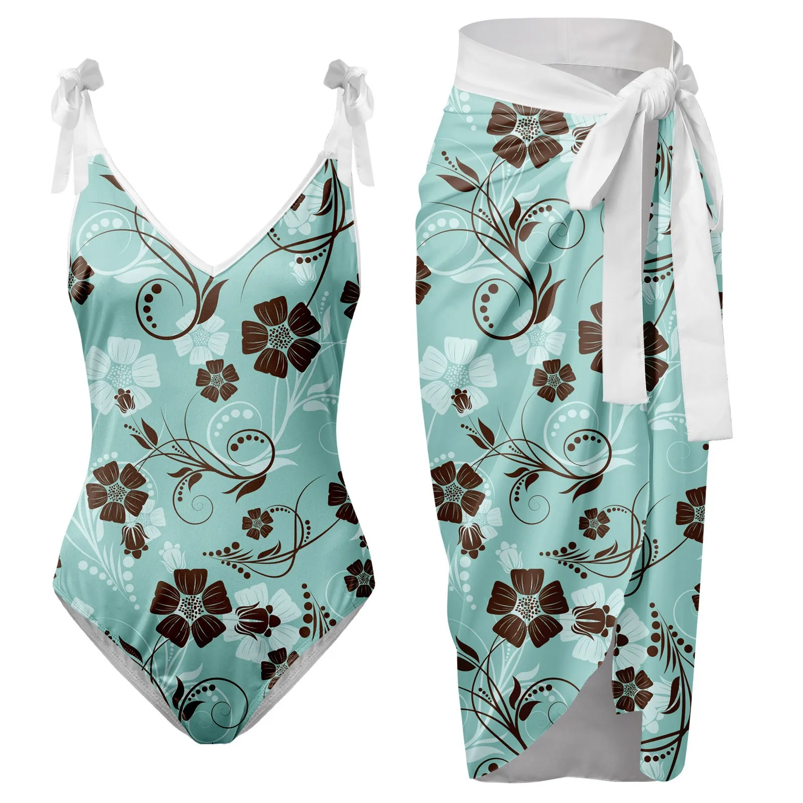 Women Flora Print Vintage Bikini Sets Swimsuit & Skirt Sexy Asymmetrical One Piece Swimwear Female Cover Up Beach Bathing Suits
Women Flora Print Vintage Bikini Sets Swimsuit & Skirt Sexy Asymmetrical One Piece Swimwear Female Cover Up Beach Bathing Suits