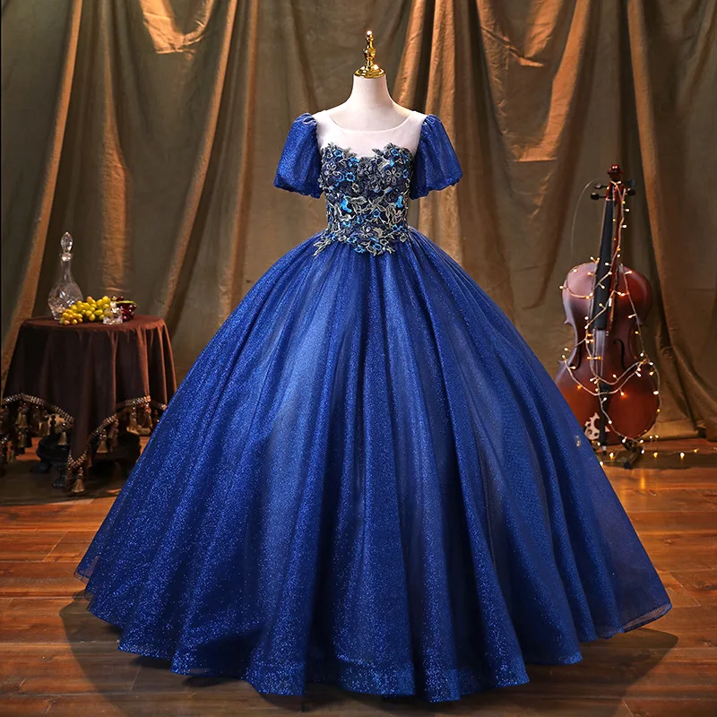 Ball Gown Royal Blue 15 Year Old Girls Sexy Quinceanera Dresses BlingBling With Appliques Birthday Formal Party Gowns
Ball Gown Royal Blue 15 Year Old Girls Sexy Quinceanera Dresses BlingBling With Appliques Birthday Formal Party Gowns