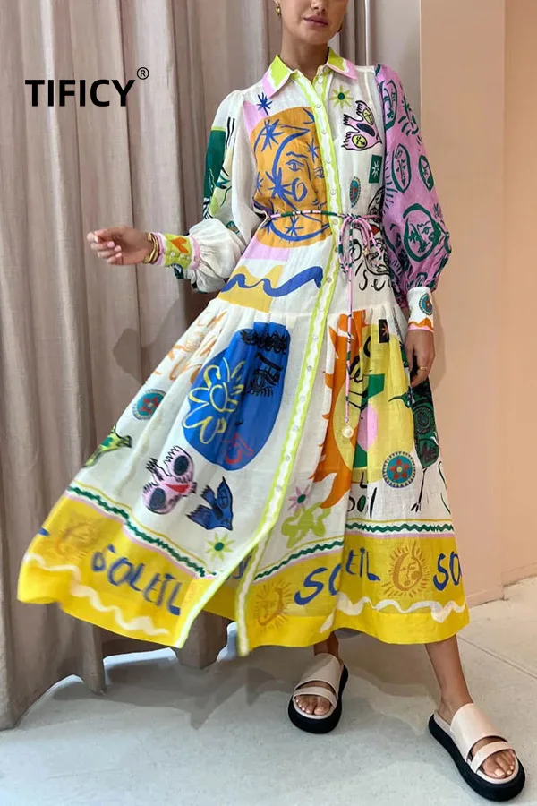 New Fashion Autumn Women's New Print Positioning Cardigan Large Swing Long Sleeved Long Dress Streetwear Women Clothing
New Fashion Autumn Women's New Print Positioning Cardigan Large Swing Long Sleeved Long Dress Streetwear Women Clothing