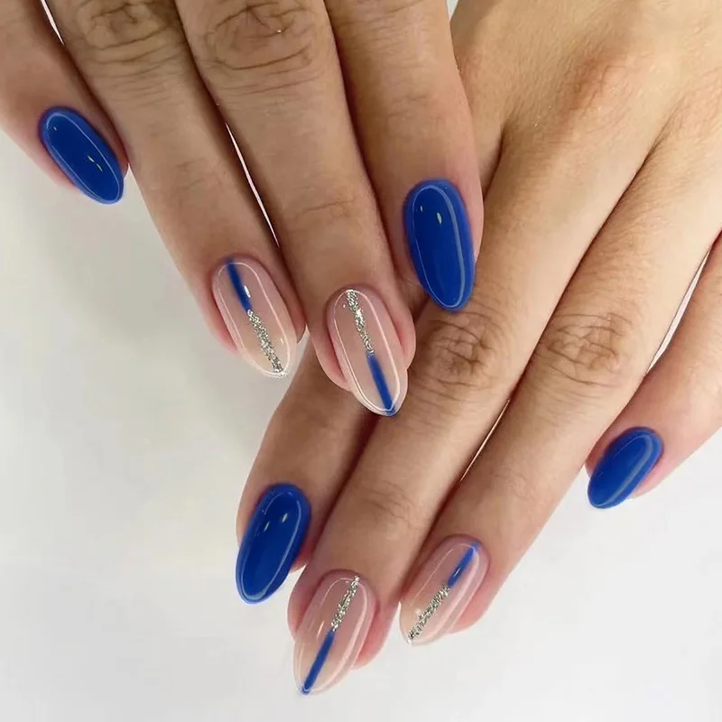 24p Blue Oval False Nails Pink Transparent Glitter Design Fake Nails Art Full Coverage Waterproof Removable Faux Press on Nail
24p Blue Oval False Nails Pink Transparent Glitter Design Fake Nails Art Full Coverage Waterproof Removable Faux Press on Nail