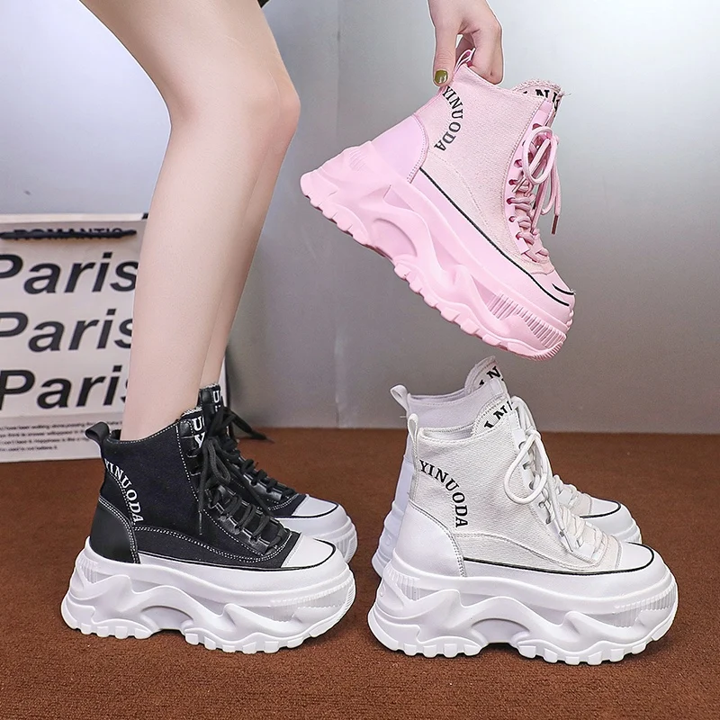 Women Sneakers High Top Platform Breathable Leather Shoes 2023 Autumn Ladies Wedges Casual Shoes For Woman Sports Dad Shoes 8CM
Women Sneakers High Top Platform Breathable Leather Shoes 2023 Autumn Ladies Wedges Casual Shoes For Woman Sports Dad Shoes 8CM