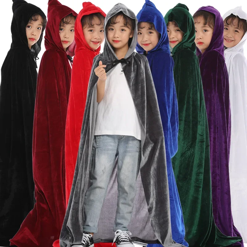 

1pcs Halloween Cloak Children's Adult Role Playing Velvet Performance Dressing Up Witch Death Costume Cosplay Props
