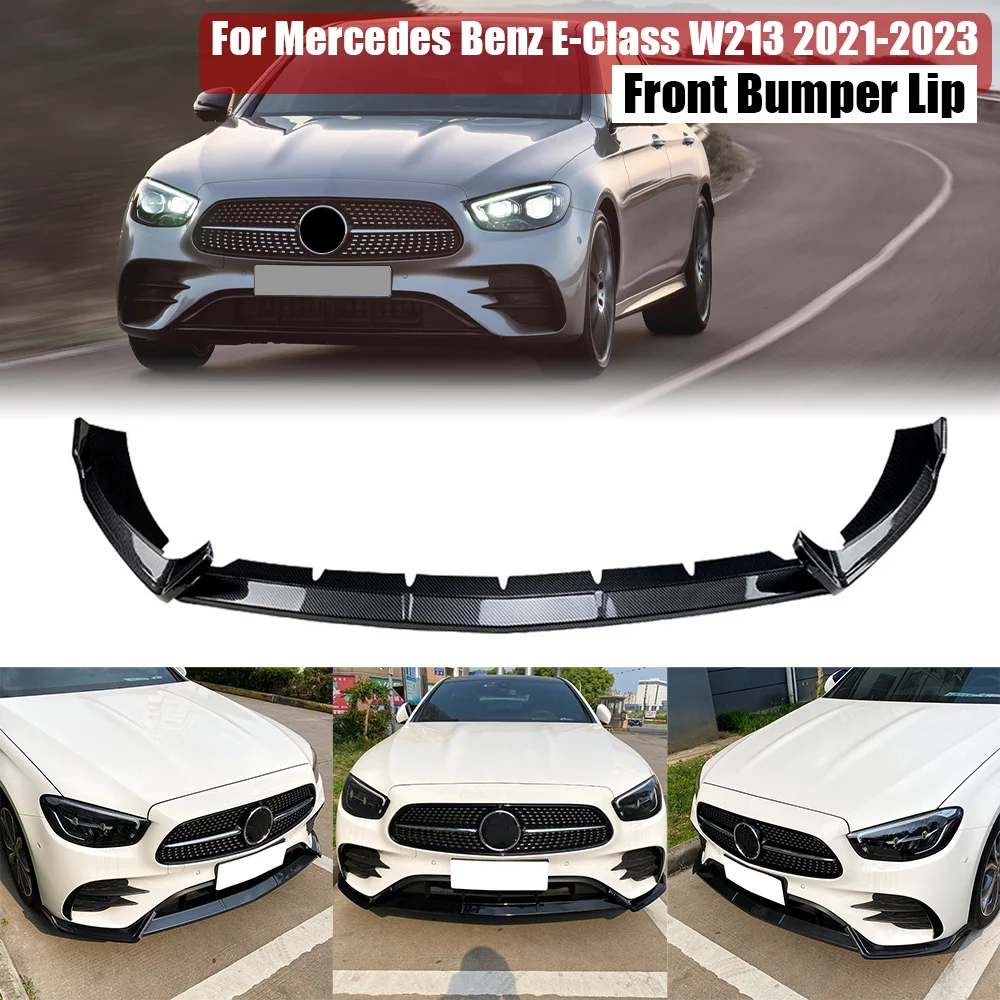 

Car Front Bumper Lip Diffuser Spoiler Splitter Cover Trim For Mercedes Benz E-Class W213 E260 E300 E53 2021-2023