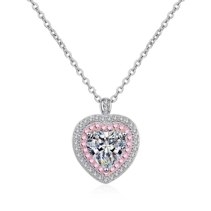 S925 Sterling Silver 1CT Heart Moissanite Pendant Necklace Classic Design Full Diamond Pink Certificate Drop Shipping
S925 Sterling Silver 1CT Heart Moissanite Pendant Necklace Classic Design Full Diamond Pink Certificate Drop Shipping