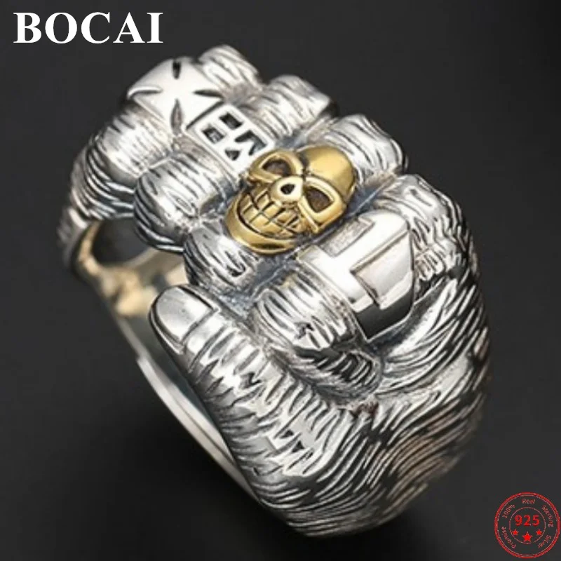 BOCAI S925 Sterling Silver Rings Personality Tide Man Index Finger Skull Clenching Fist Pure Argentum Hand Jewelry
BOCAI S925 Sterling Silver Rings Personality Tide Man Index Finger Skull Clenching Fist Pure Argentum Hand Jewelry