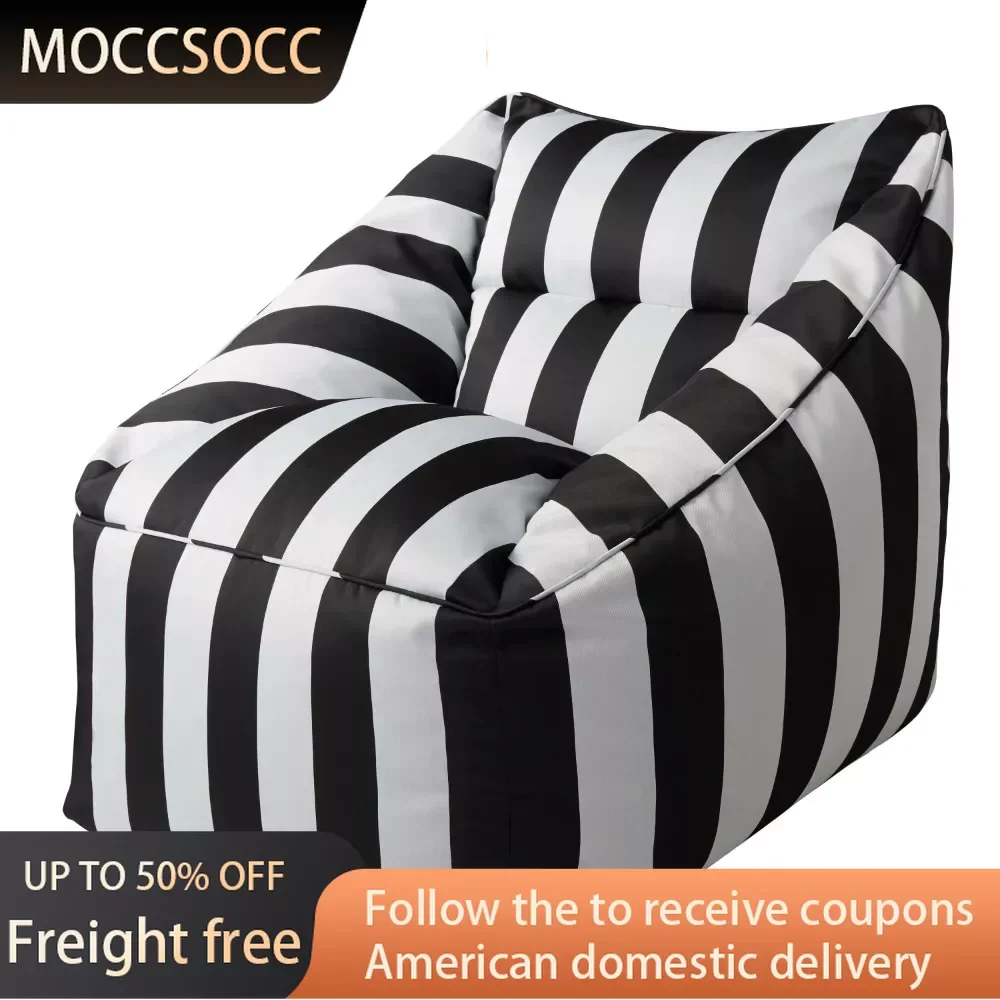 

Patio Bean Bag Chair Relaxing Chair in the Living Room Furniture Black and White Cabana Stripes Freight Free Inflatable Sofa