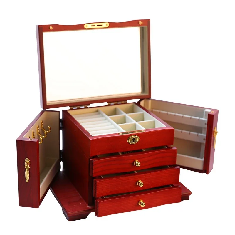 2024 Refined Large Wooden Jewelry Box Storage Display Earring Ring Necklace Jewellery Gift Case Organizer Packaging Casket
2024 Refined Large Wooden Jewelry Box Storage Display Earring Ring Necklace Jewellery Gift Case Organizer Packaging Casket