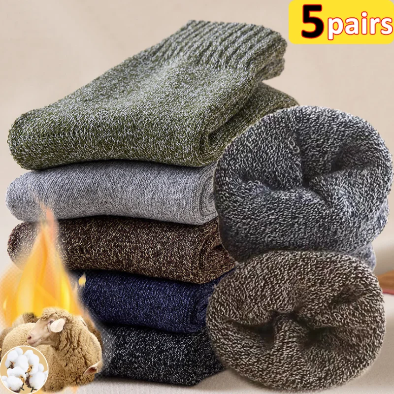 1-5pairs /pack Plus Velvet Socks Wintter Super Thick Wool Sock Cold Snow Russia Keep Warm Wpmen Men Floor Socks Male Mid Tube 
1-5pairs /pack Plus Velvet Socks Wintter Super Thick Wool Sock Cold Snow Russia Keep Warm Wpmen Men Floor Socks Male Mid Tube