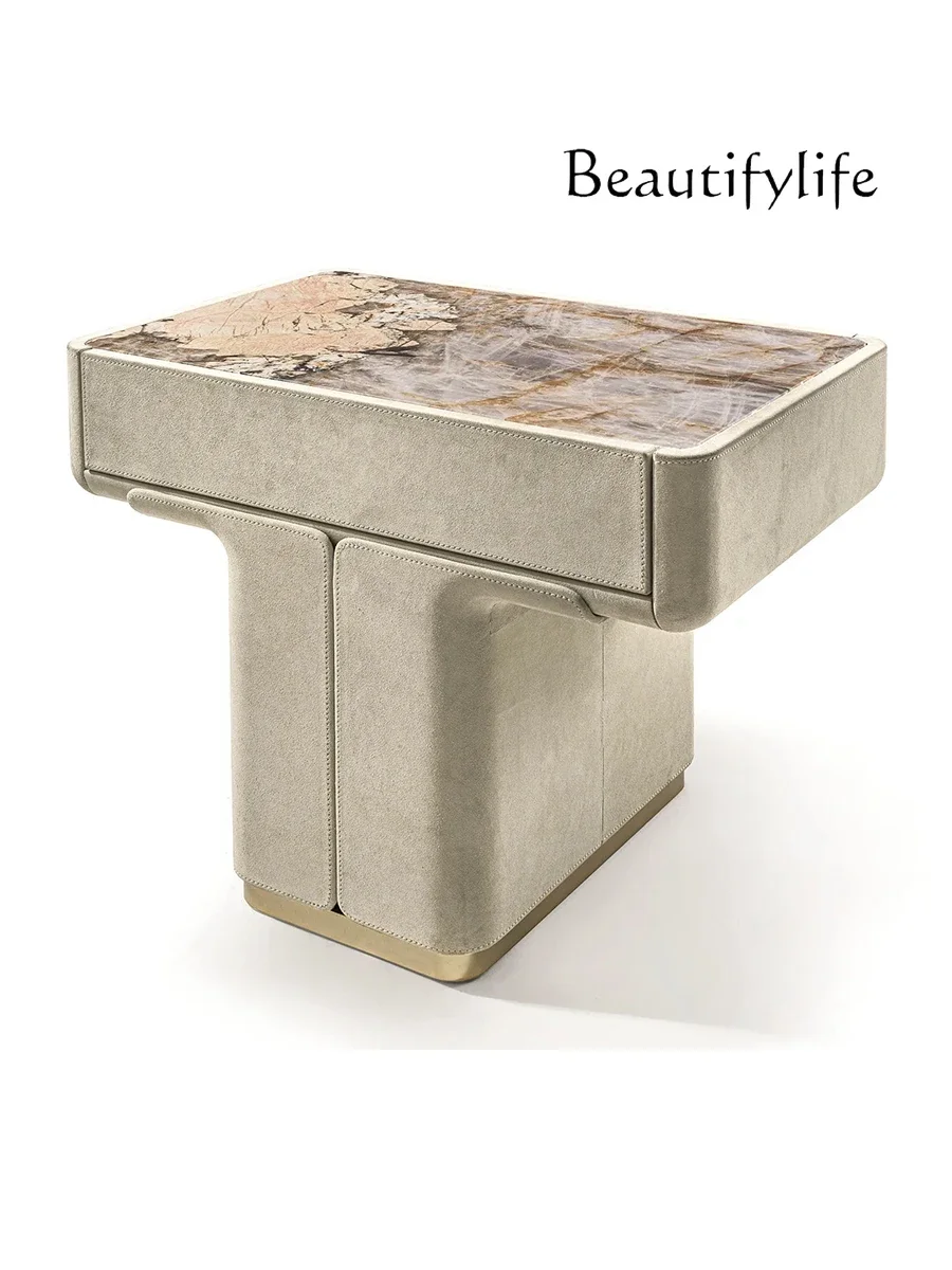 Italian Bedside Table Designer Model Marble Locker Bedroom Matte Leather Special-Shaped Cabinet
Italian Bedside Table Designer Model Marble Locker Bedroom Matte Leather Special-Shaped Cabinet